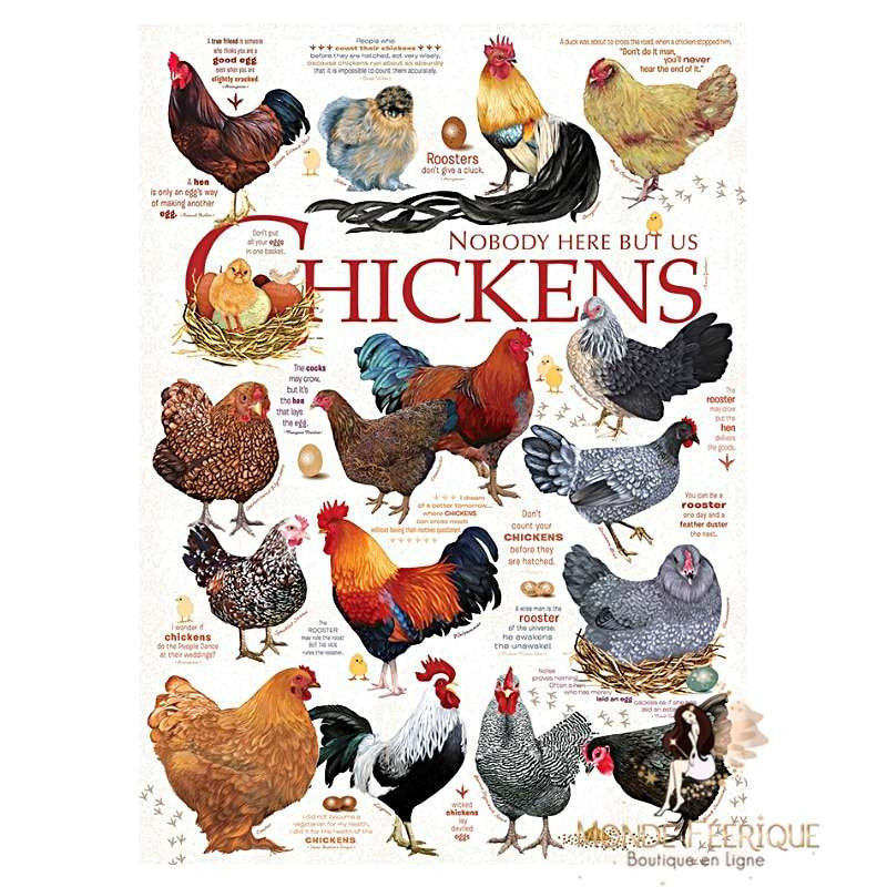 Plaque Décoration Vintage Chicken