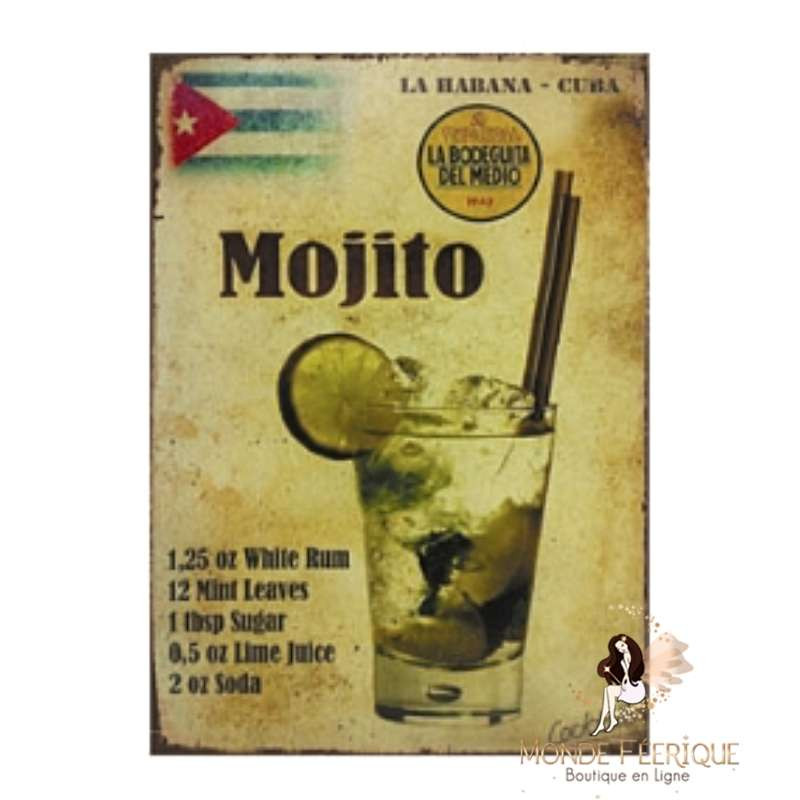 Plaque Vintage Mojitos