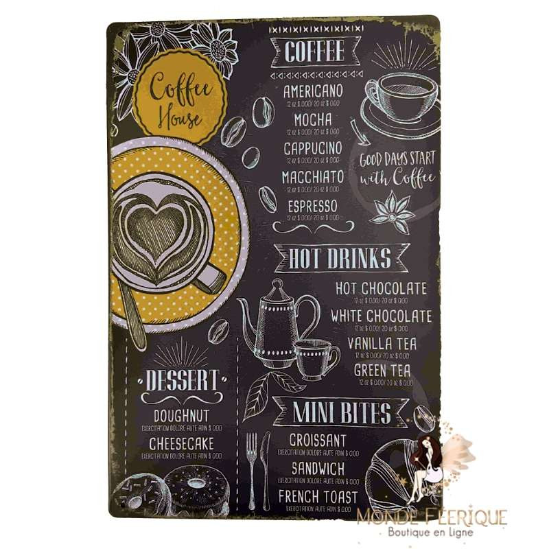 Plaque Vintage le Café