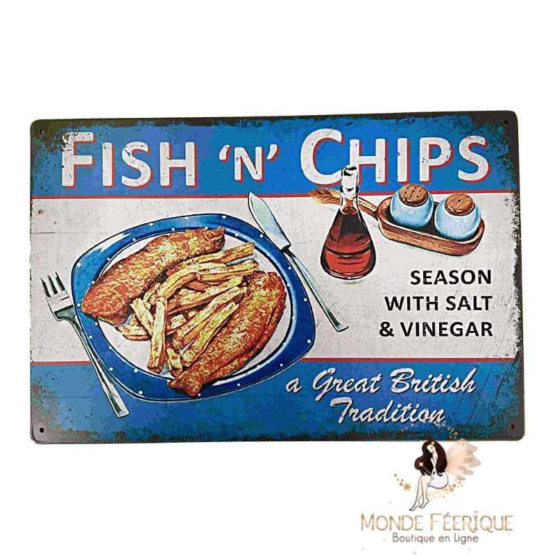 Plaque Vintage Fish And Chips