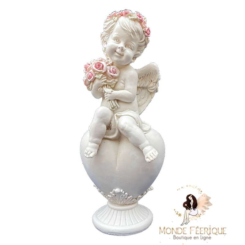 Figurine Ange Coeur et Fleurs