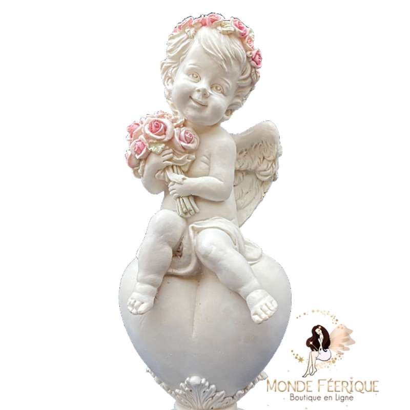 Figurine Ange Coeur et Fleurs
