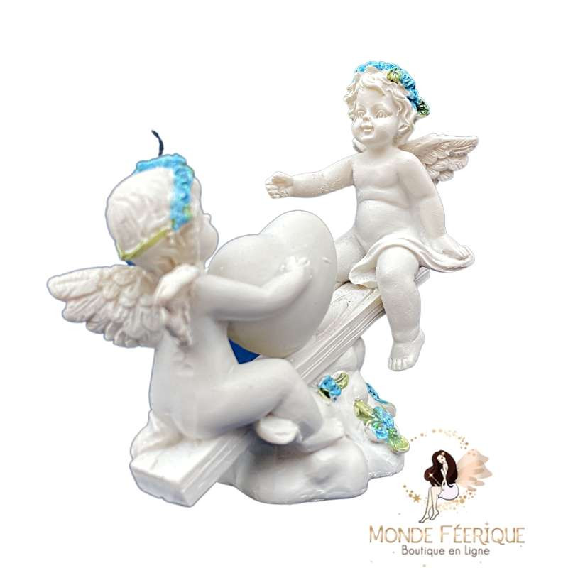 Statuette Ange Balançoire Bleu