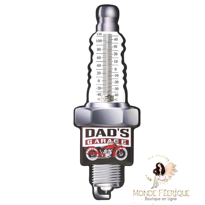 Plaque Metal Thermomètre Dads Garage 45cm