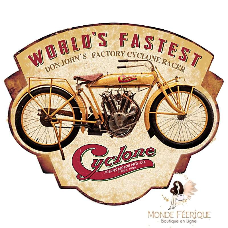 Plaque Metal Motos Cyclone 36cm