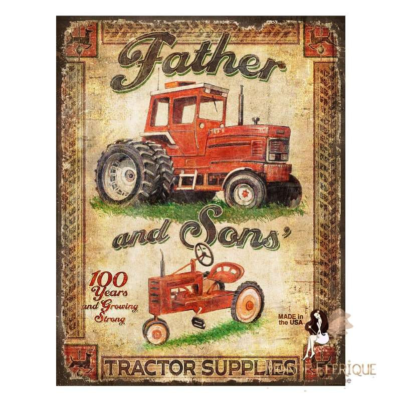 Plaque Metal Décoration Tracteur