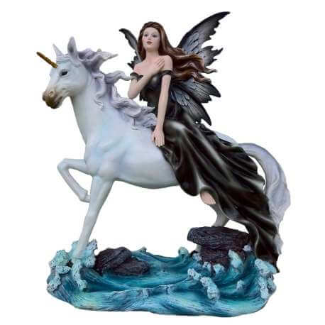 statuette figurine licorne avec fée