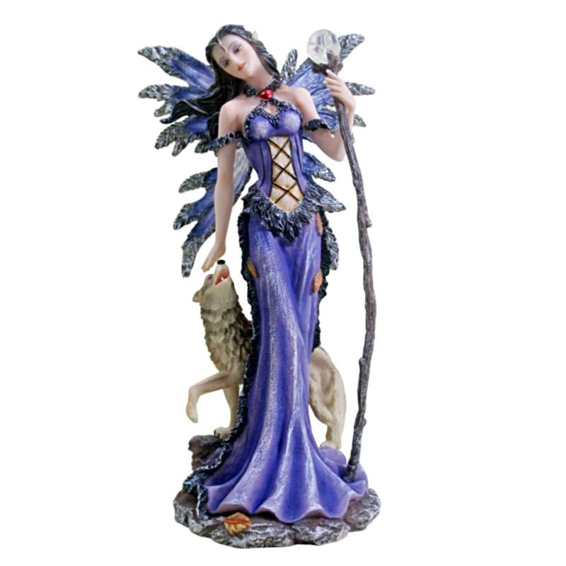 Statue Fee Louve Cristal -- 24cm