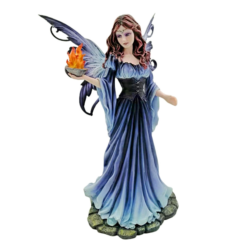Figurine Fée Miracle Monde Féérique - Statuette Résine Peinte 20 Cm - Décoration Fantasy, Cadeau Magique