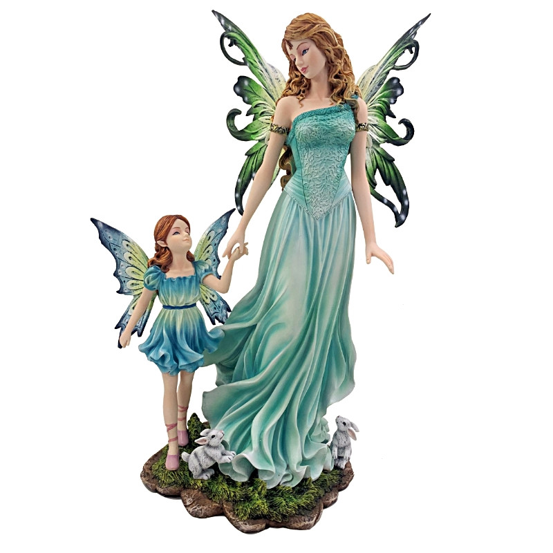 Statuette Fée et son Enfant - 39cm