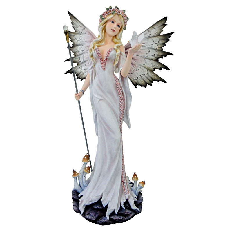 Statuette Fée Papillon White --53cm