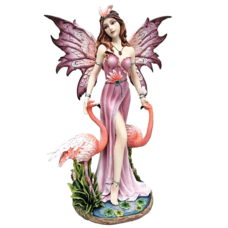 Grande Statuette Fee "Les Flamands Roses"