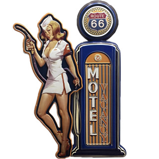 Plaque Metal Vintage Pin Up