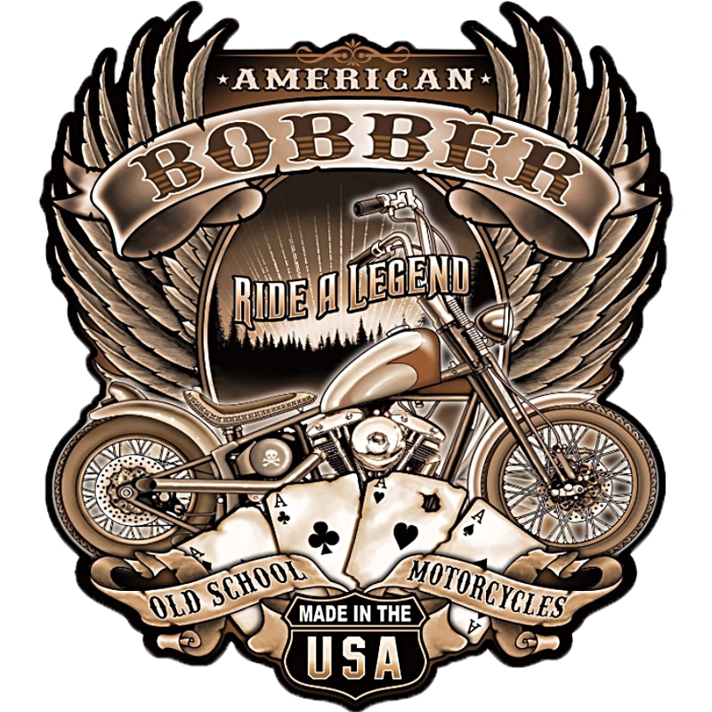 Plaque Metal Motorcycle USA vintage