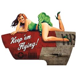 Plaque Metal Sexy Pin up Keep Fly