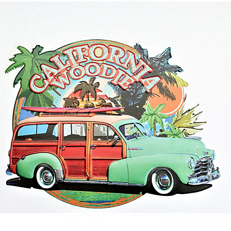 Plaque Vintage Californie Woodie