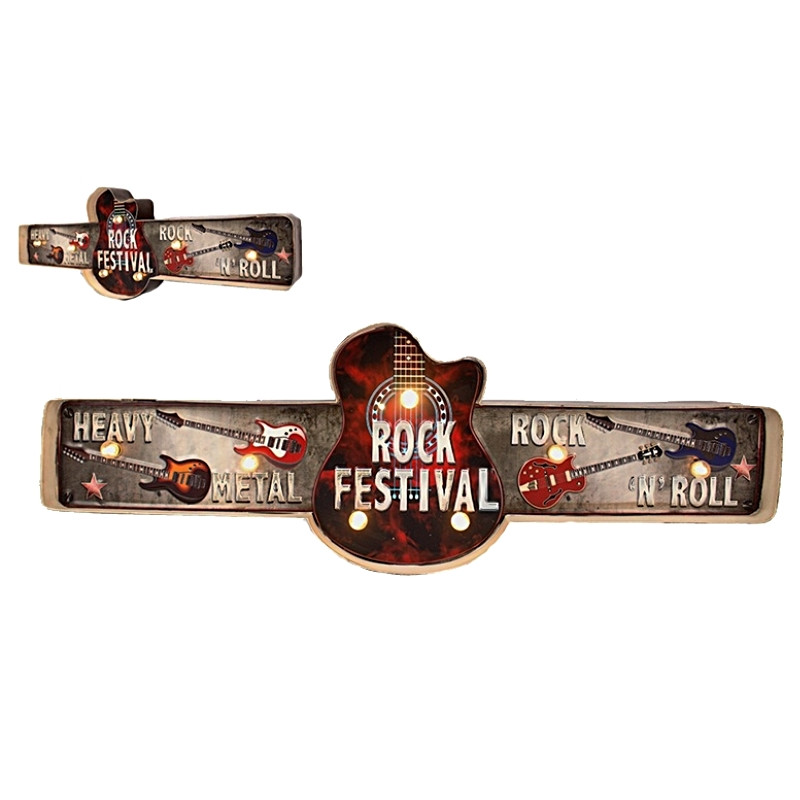 Plaque Métal LED Festival Rock Musique