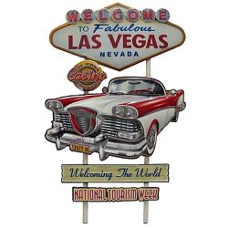 Plaque Métal Las Vegas USA 78cm