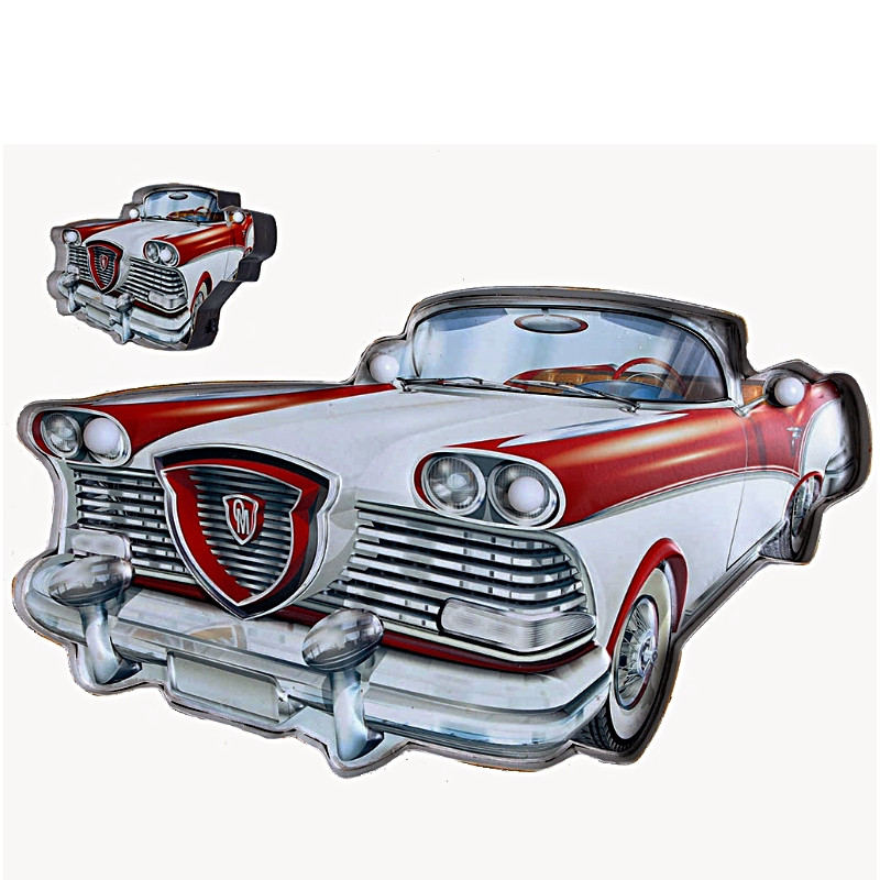 Plaque Metal LED Cadillac 43cm