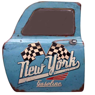 Plaque Miroir NYC - Décoration portière Américain 47cm