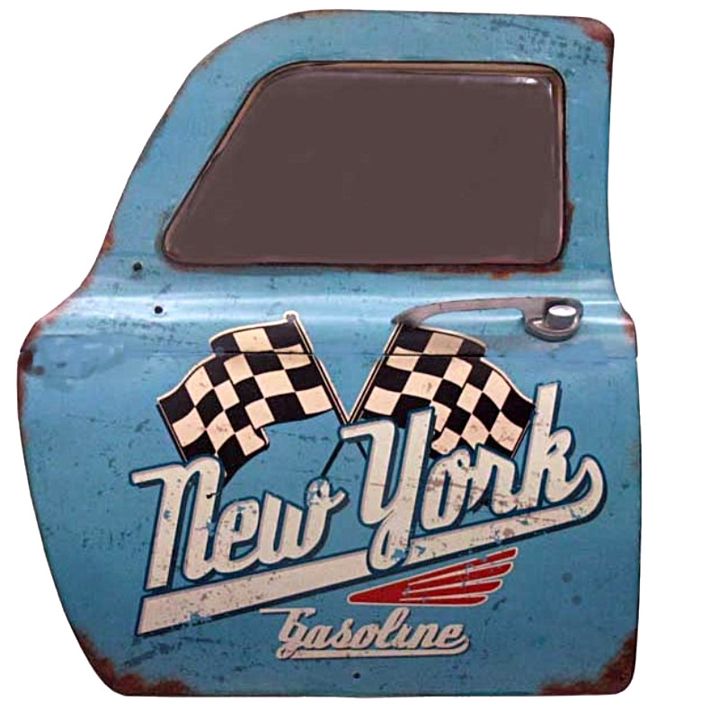Plaque Miroir NYC - Décoration portière Américain 47cm