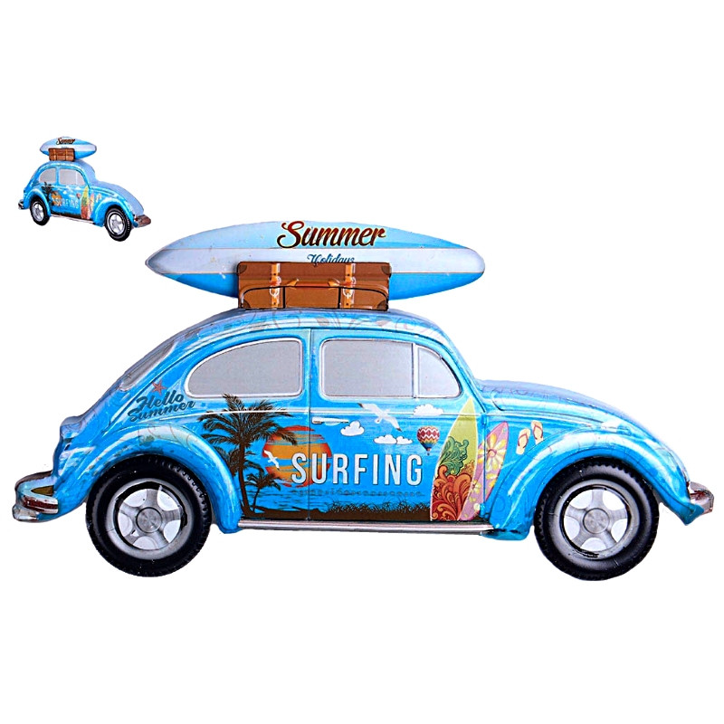 Plaque Metal Surf "En route pour surfer"51cm