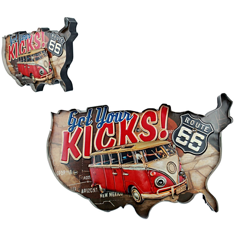 Plaque LED Carte USA - Bus Americain 52cm