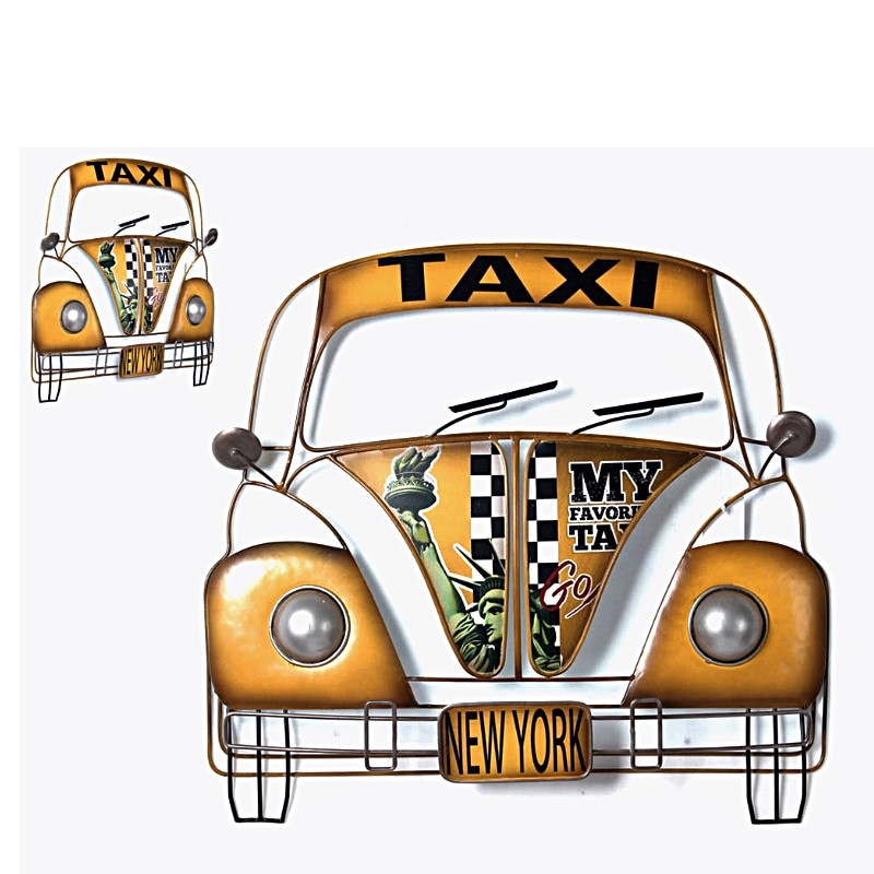 Plaque Vintage XL voiture jaune