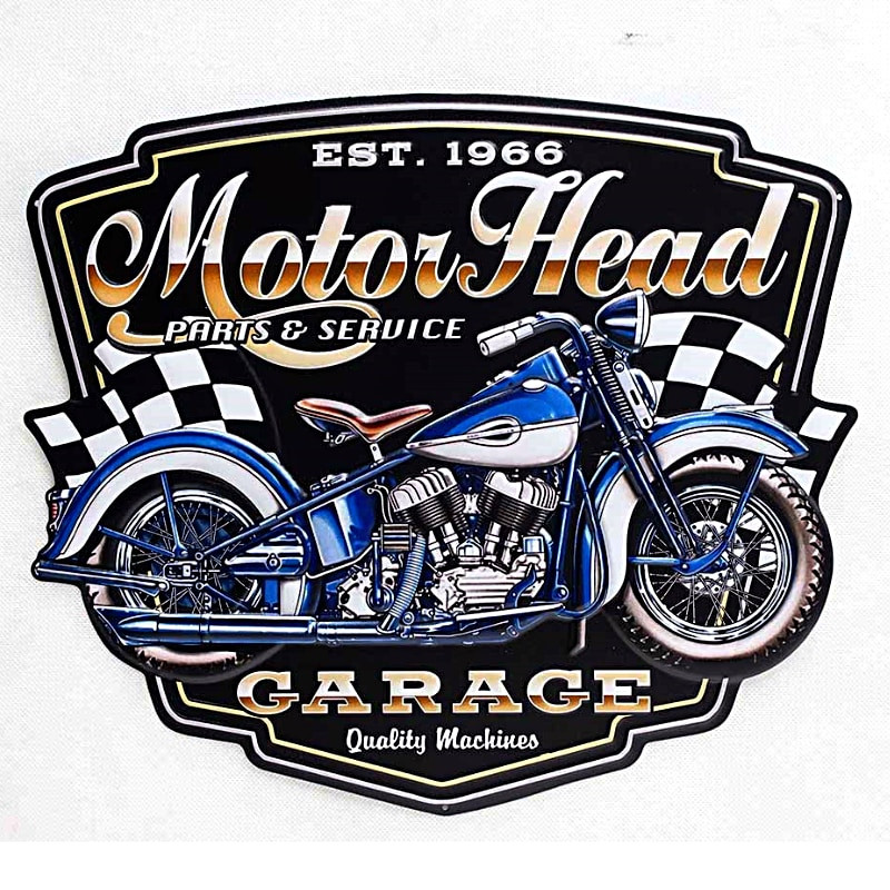 Plaque Metal Motor Head - 40cm