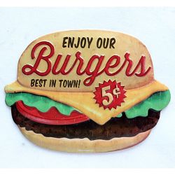 Plaque Mural Burger-- 27cm