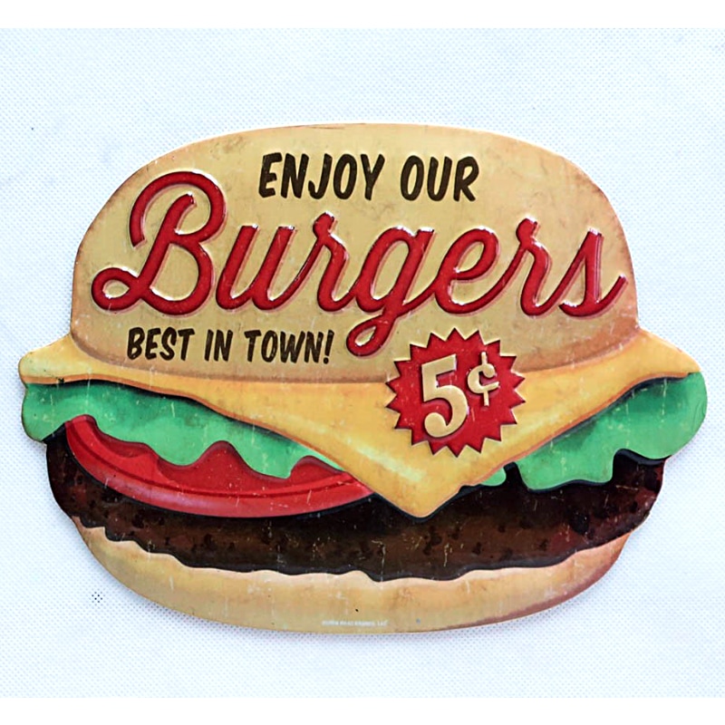 Plaque Mural Burger -- 27cm