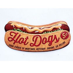 Plaque Déco Hot Dog 27cm