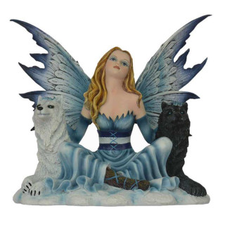 Grande Figurine de Fée 2 Loups Mystère