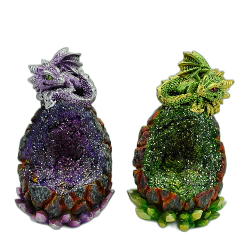 2 statuettes Dragons Oquartz Lumineux