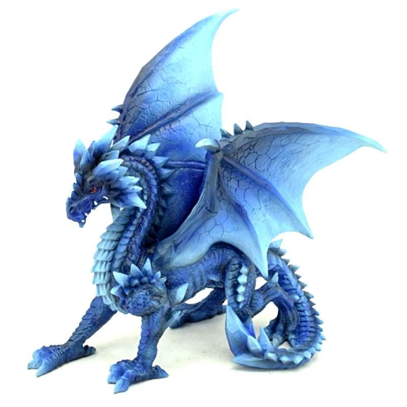 Statuette Dragon Bleutée