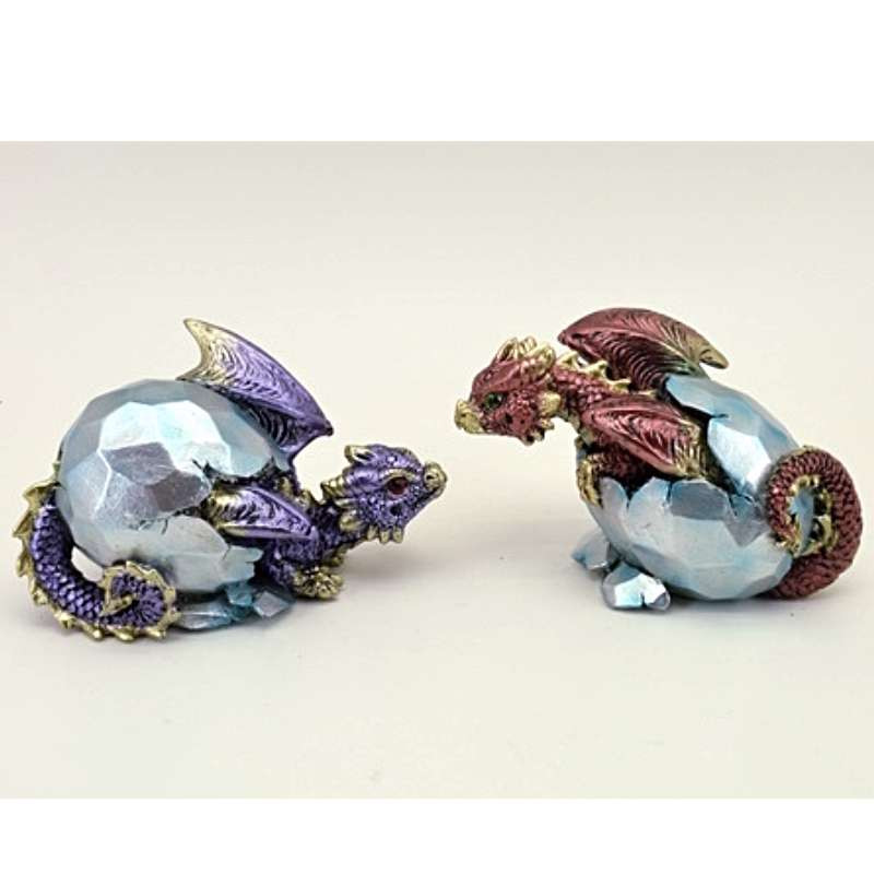 Statuette Dragon Oeuf Cristal x2