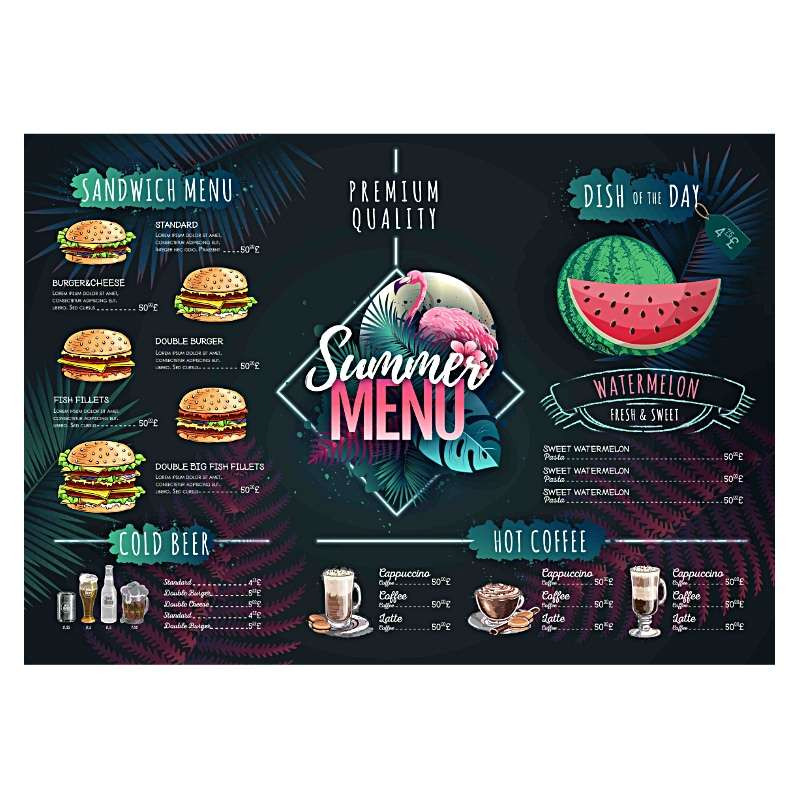 Plaque Metal "Summer Menu"