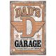 Plaque vintage Dad Garage -- 20x30cm