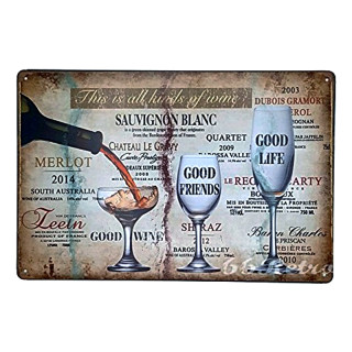 Plaque Metal Décoration Les Vins