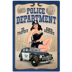 Plaque Rétro Police USA-- 20x30cm