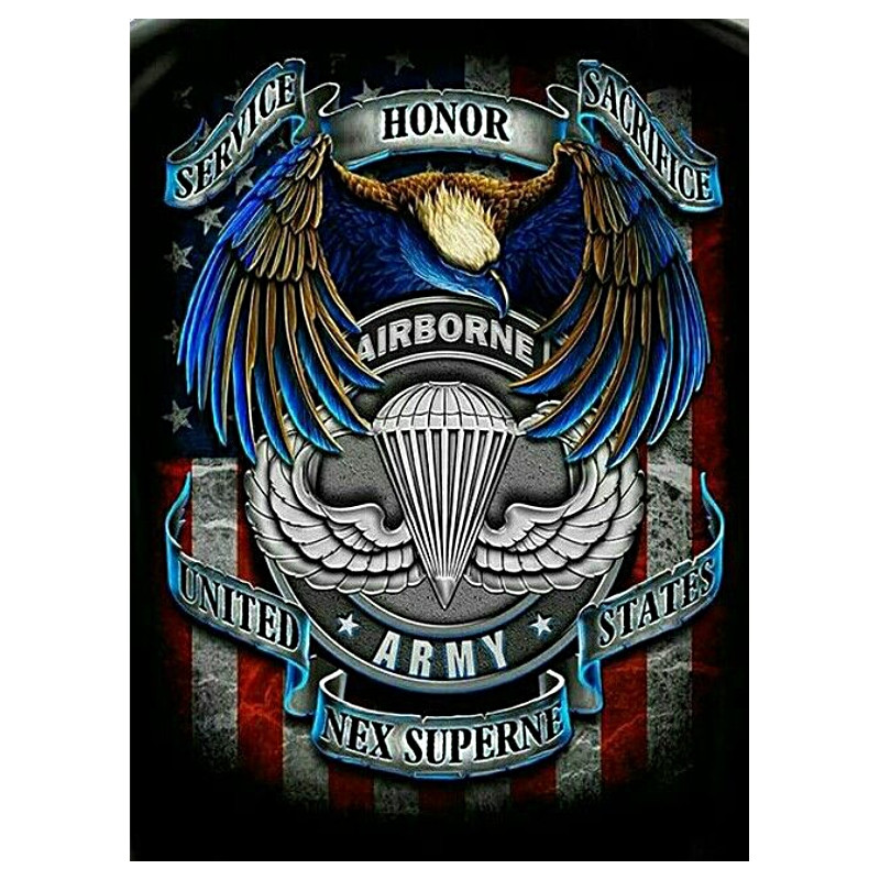 Plaque Métal Décoration Armée USA -- 20x30cm