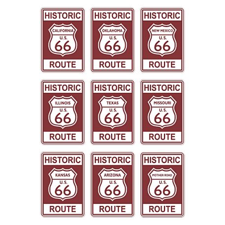 Plaque Déco Mur Route 66 serigraphie-- 20x30cm
