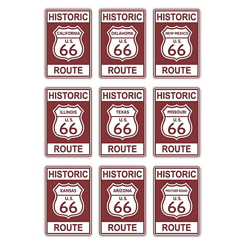 Plaque Déco Mur Route 66 serigraphie-- 20x30cm