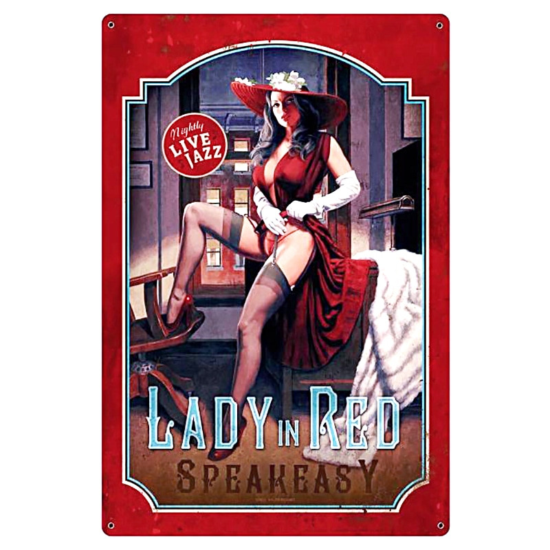 Plaque Metal Déco Lady Jazz