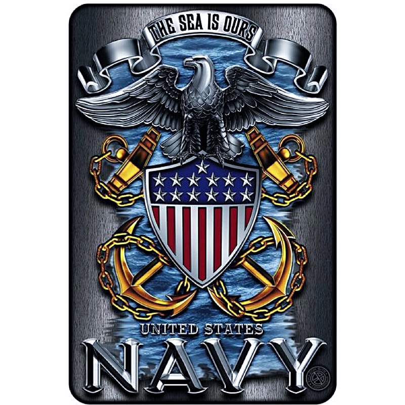 Plaque Métal Décoration Navy USA -- 20x30cm