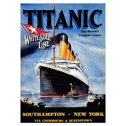 Plaque VintagePaquebot Titanic -- 20x30cm