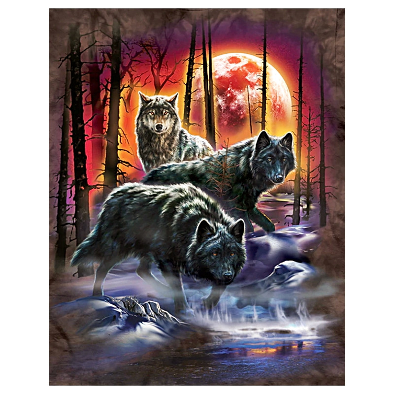 Plaque Vintage Amour des Loups -- 20x30cm