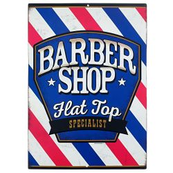 Plaque Vintage Barber Shop -- 20x30cm