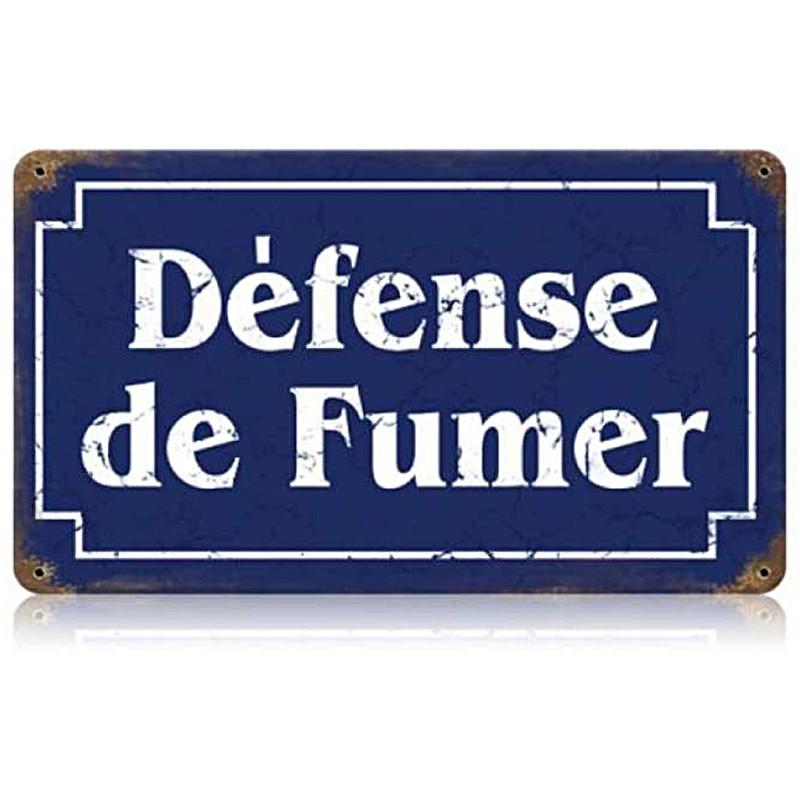 Plaque vintage "Defense de fumer"