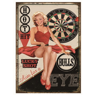 Plaque Vintage fléchette Pin up